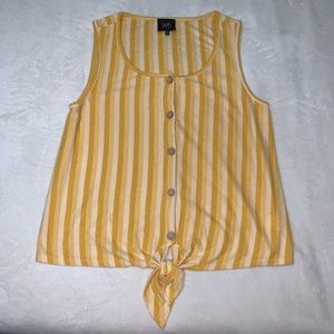 W5 Yellow & White Stripe Sleeveless Top